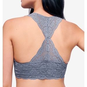 NWT FREE PEOPLE Galloon Lace Racerback, Grey, Med